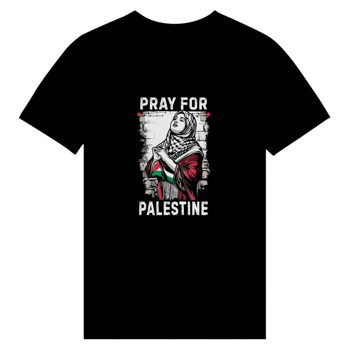 "Pray for Palestine" premium v-hals t-skjorte for kvinner