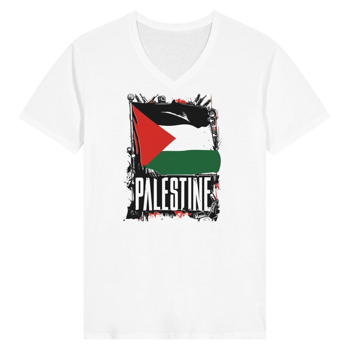 "Palestina flagg" premium v-hals t-skjorte for kvinner