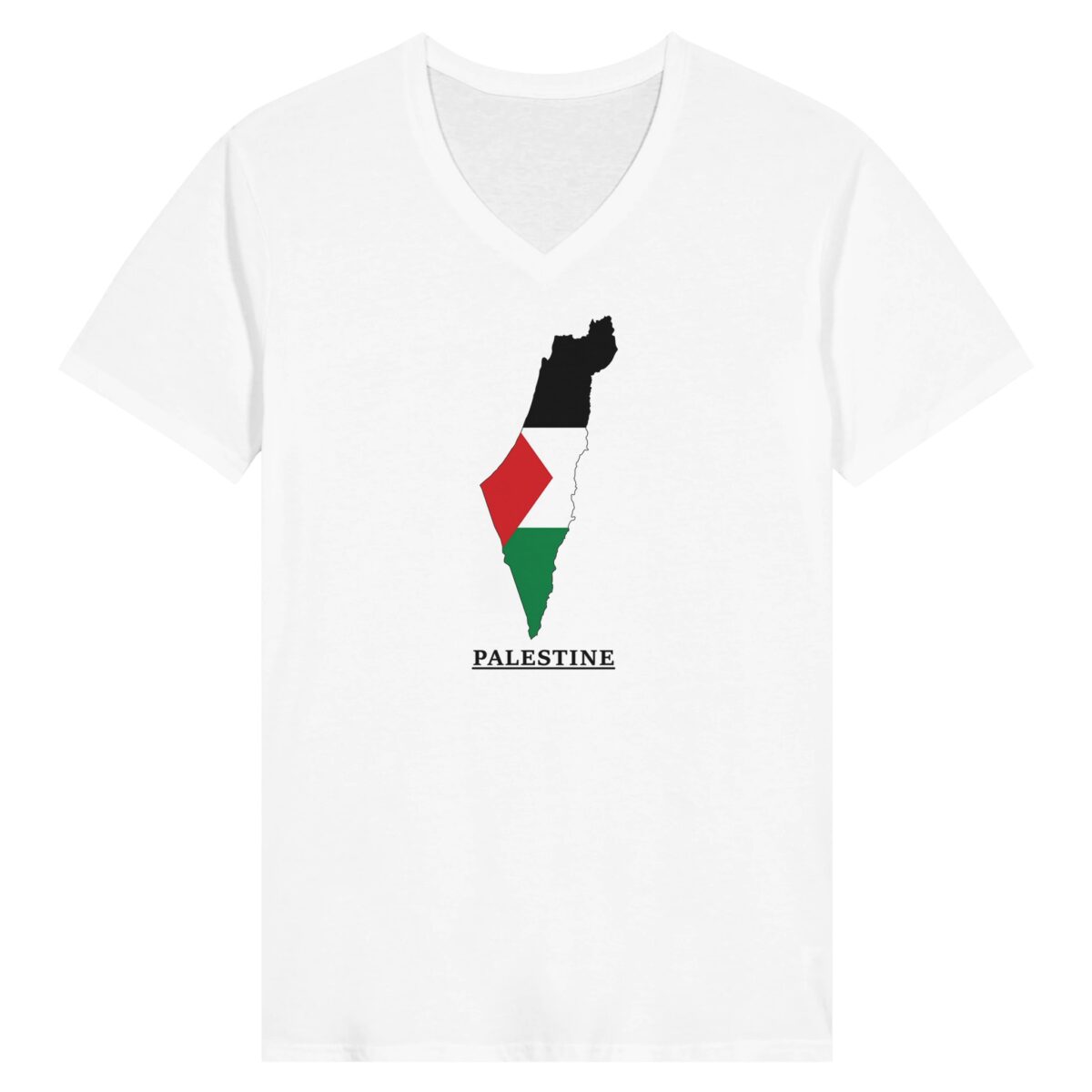 Palestine map premium t-skjorte med v-hals for kvinner