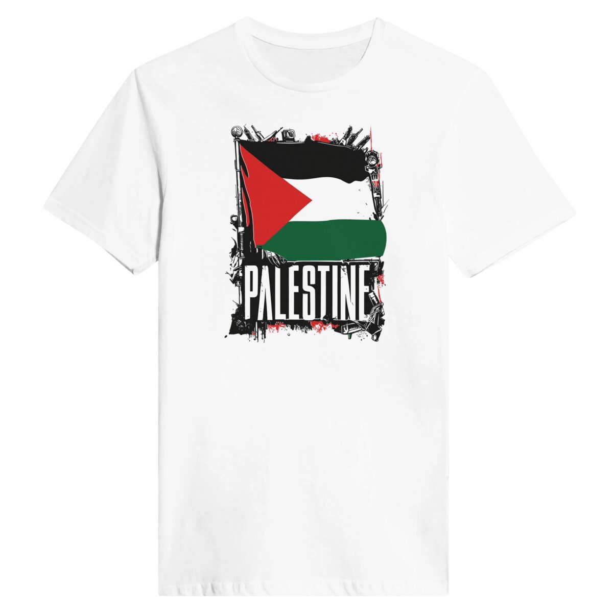 Palestine flag t-skjorte med rund hals for kvinner