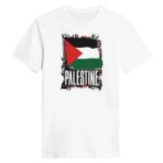 Palestine flag t-skjorte med rund hals for kvinner