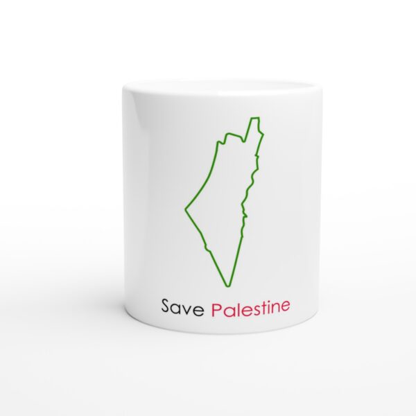 Save Palestine Logo Trykt Keramisk kaffekrus Hvit 325ml