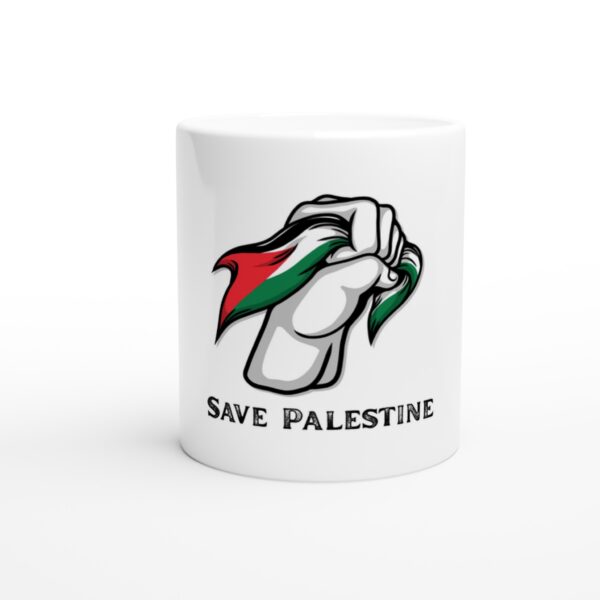 325ml keramisk kaffekrus trykt med motstandens hånd Palestine Flagg