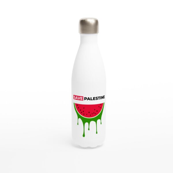 Save Palestine Slippe Vannmelon Trykt Rustfritt Stål Vannflaske Hvit 500ml