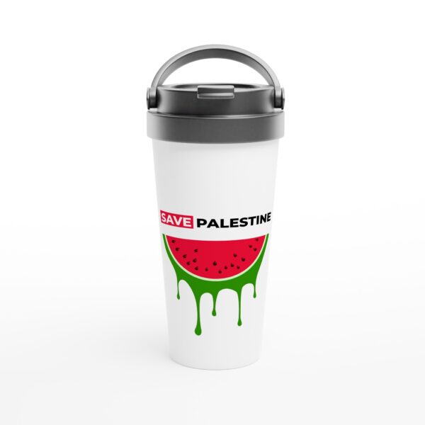 Save Palestine Slippe Vannmelon Trykt Rustfritt Stål Reise kaffekrus Hvit 440ml