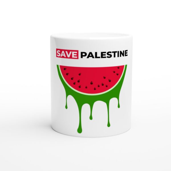 Save Palestine Slippe Vannmelon Keramisk kaffekrus Hvit 325ml