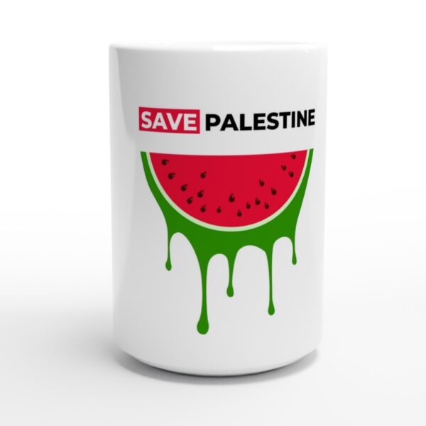 Save Palestine Slippe Vannmelon Keramisk kaffekrus Hvit 440ml