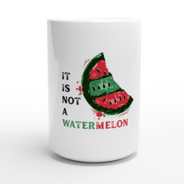 Save Palestine keramisk kaffekrus trykt med “It is not a watermelon” 440ml