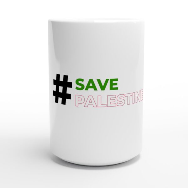 440ml Hvit Keramisk kaffekrus Trykt Med Hashtag Save Palestine
