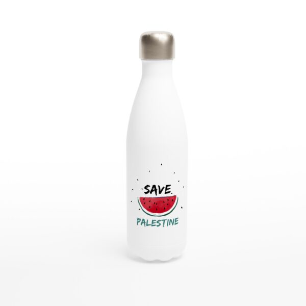 Save Palestine Rustfritt Stål Vannflaske Hvit Vannmelon Trykt 500ml