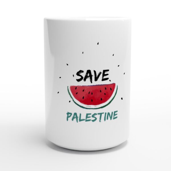 Save Palestine Vannmelon Keramisk kaffekrus Hvit 440ml