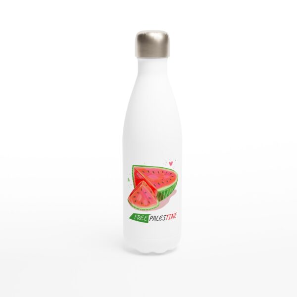 Free Palestine Søt Vannmelon Rustfritt Stål Vannflaske Hvit 500ml