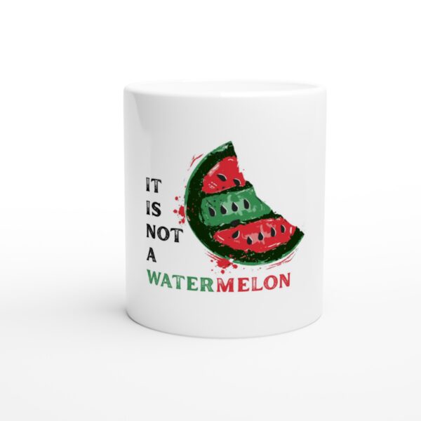 Save Palestine keramisk kaffekrus trykt med “It is not a watermelon” 325ml