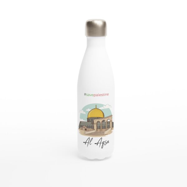 Save Palestine Al-Aqsa Moské Trykt Rustfritt Stål Vannflaske Hvit 500ml
